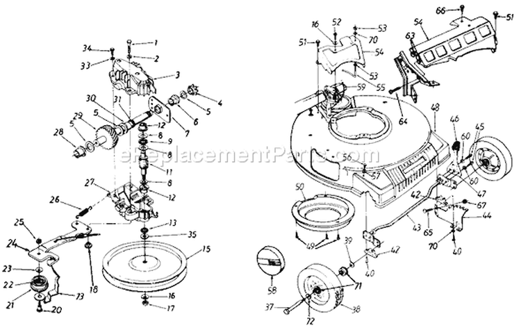 Page C Diagram and Parts List for 125-149A401 1995 Yard Man Lawn Mower